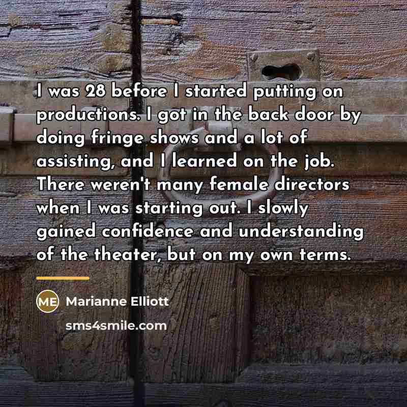 “I was 28 before I started putting on productions. I…” quote by Marianne Elliott