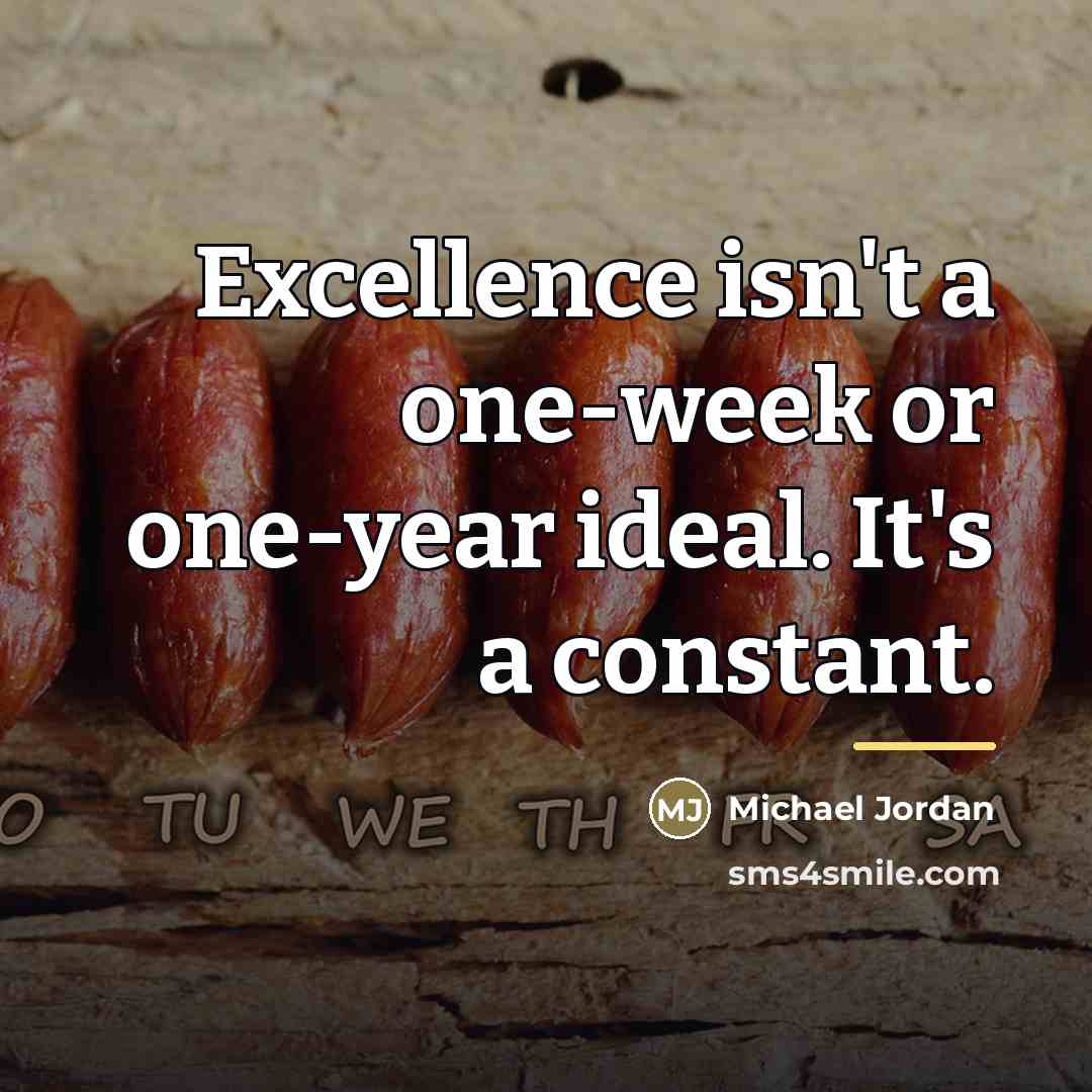 “Excellence isn't a one-week or one-year ideal. It's a constant.…” quote by Michael Jordan