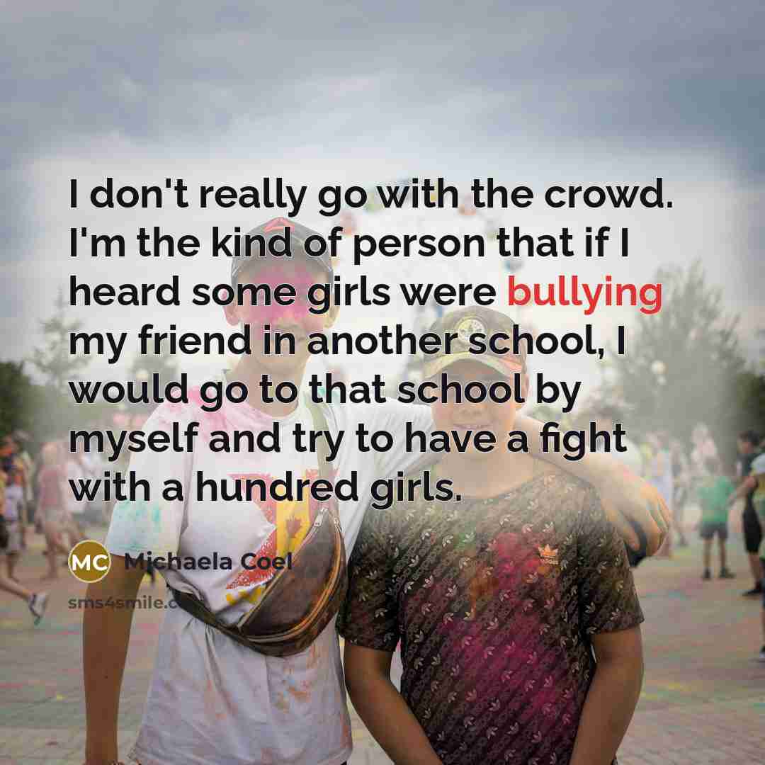 “I don't really go with the crowd. I'm the kind…” quote by Michaela Coel