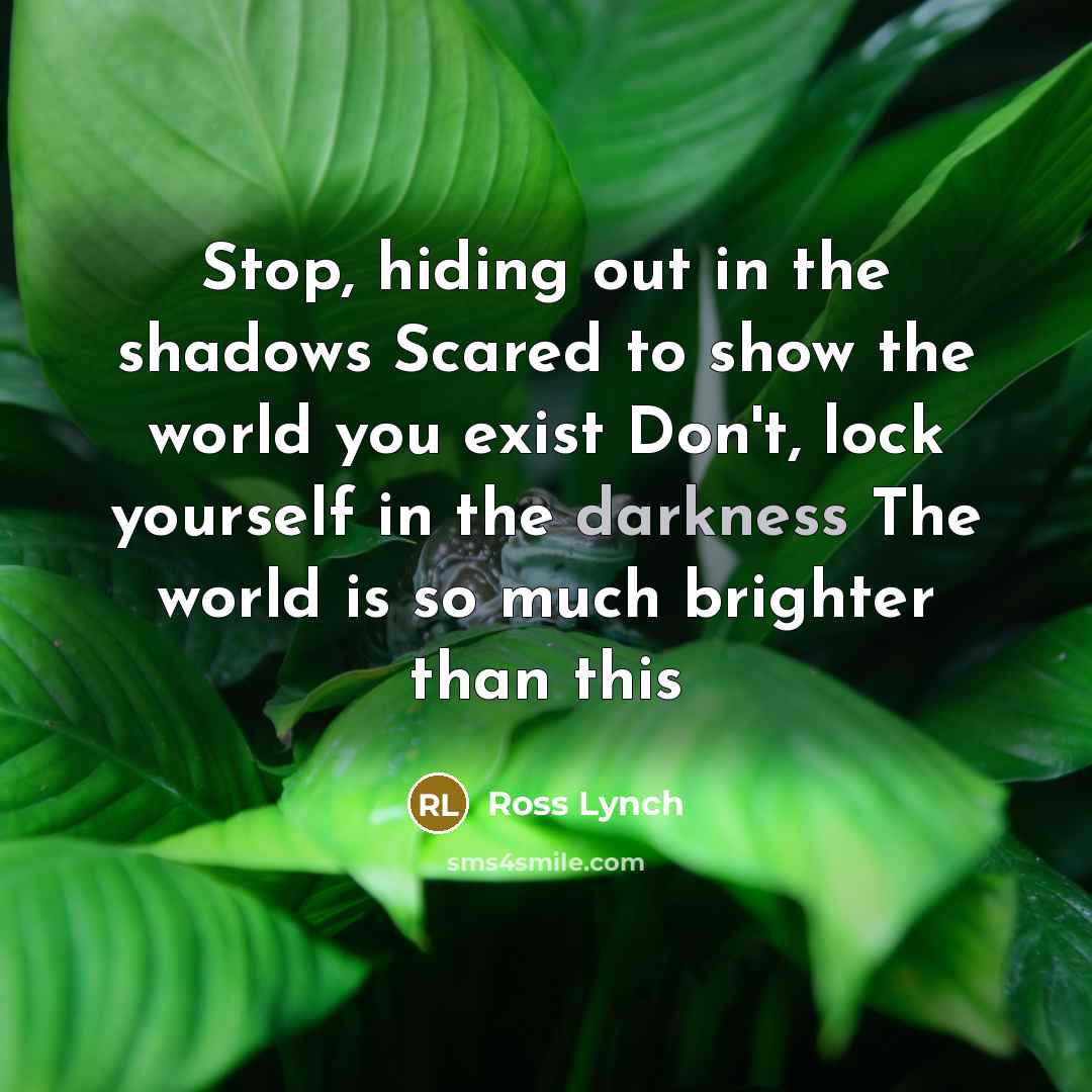 “Stop, hiding out in the shadows Scared to show the…” quote by Ross Lynch