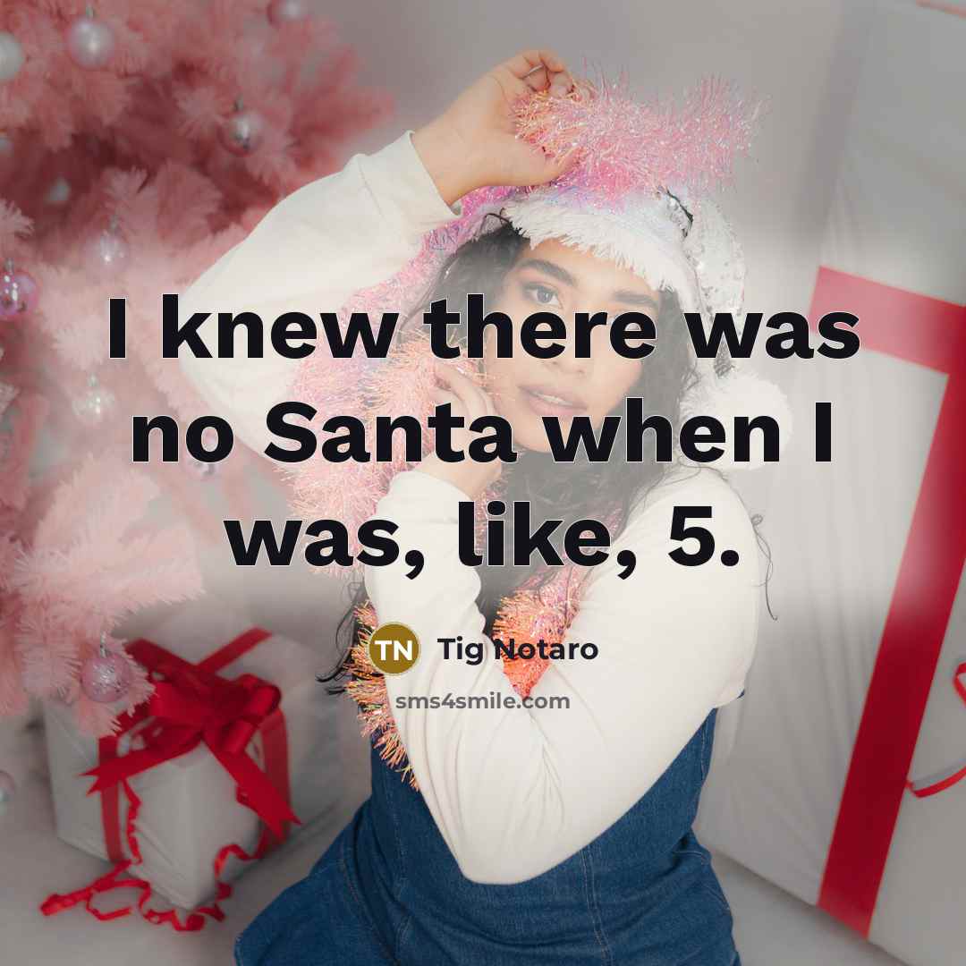 “I knew there was no Santa when I was, like, 5.” quote by Tig Notaro