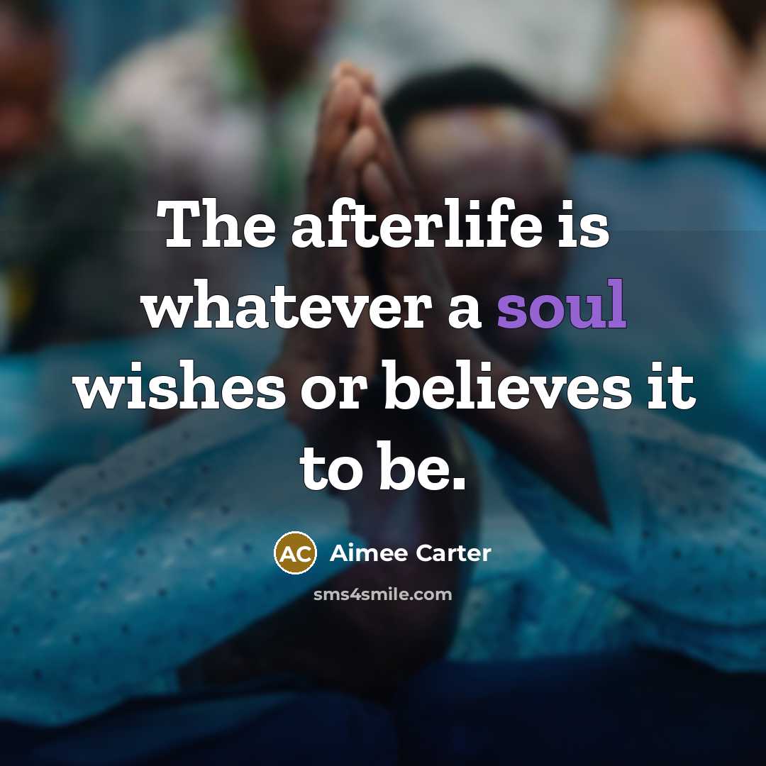 “The afterlife is whatever a soul wishes or believes it…” quote by Aimee Carter