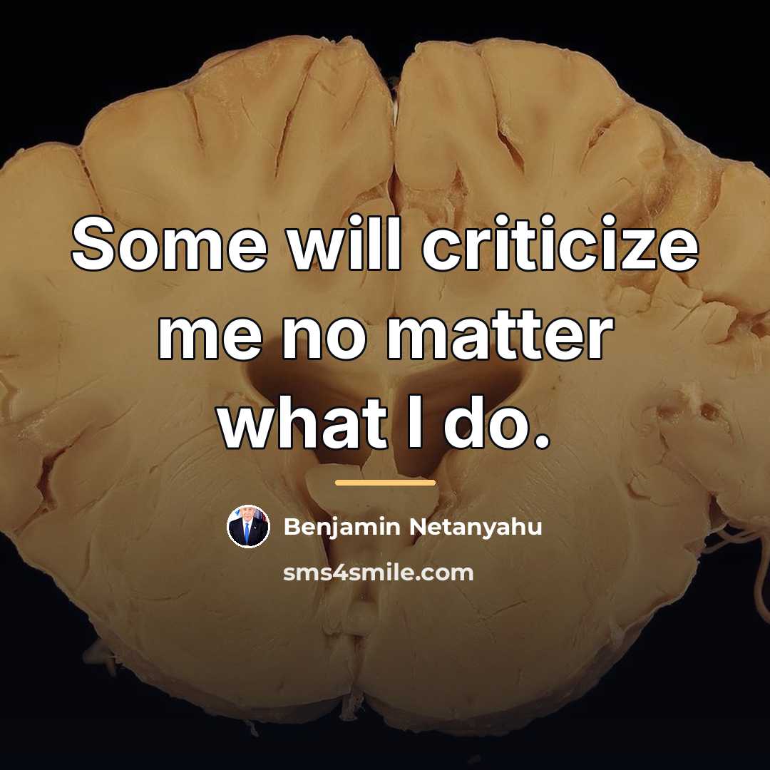 “Some will criticize me no matter what I do.…” quote by Benjamin Netanyahu