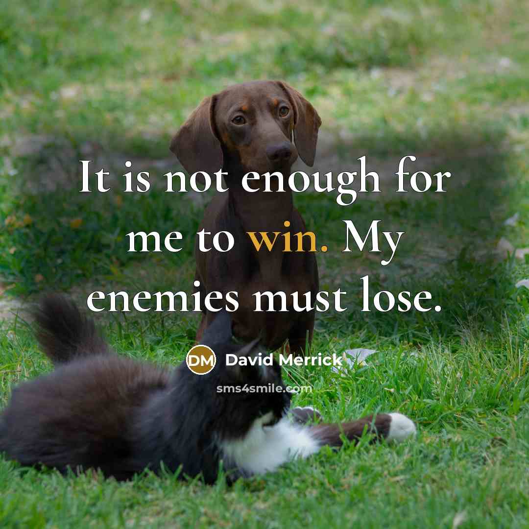 “It is not enough for me to win. My enemies…” quote by David Merrick