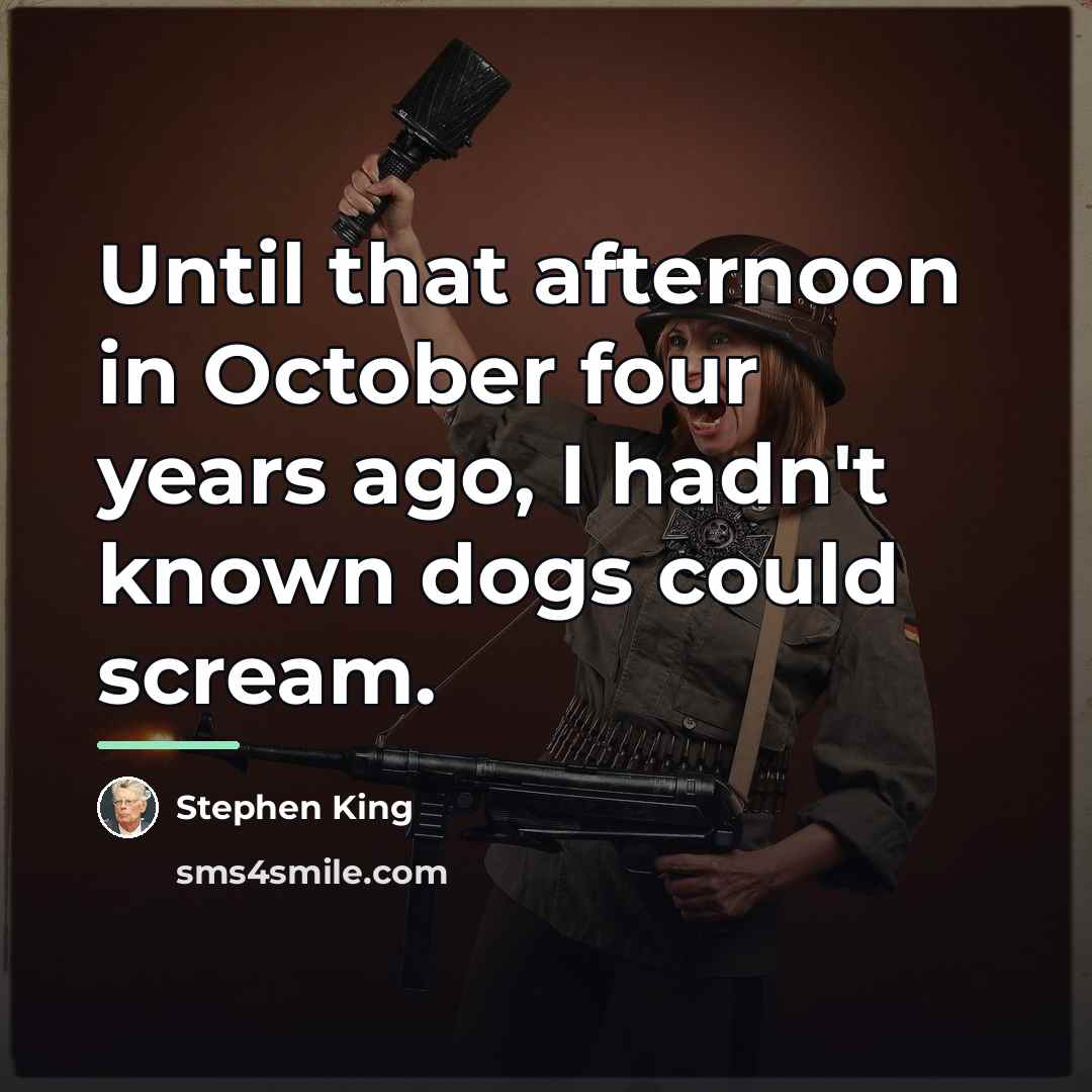 “Until that afternoon in October four years ago, I hadn't…” quote by Stephen King
