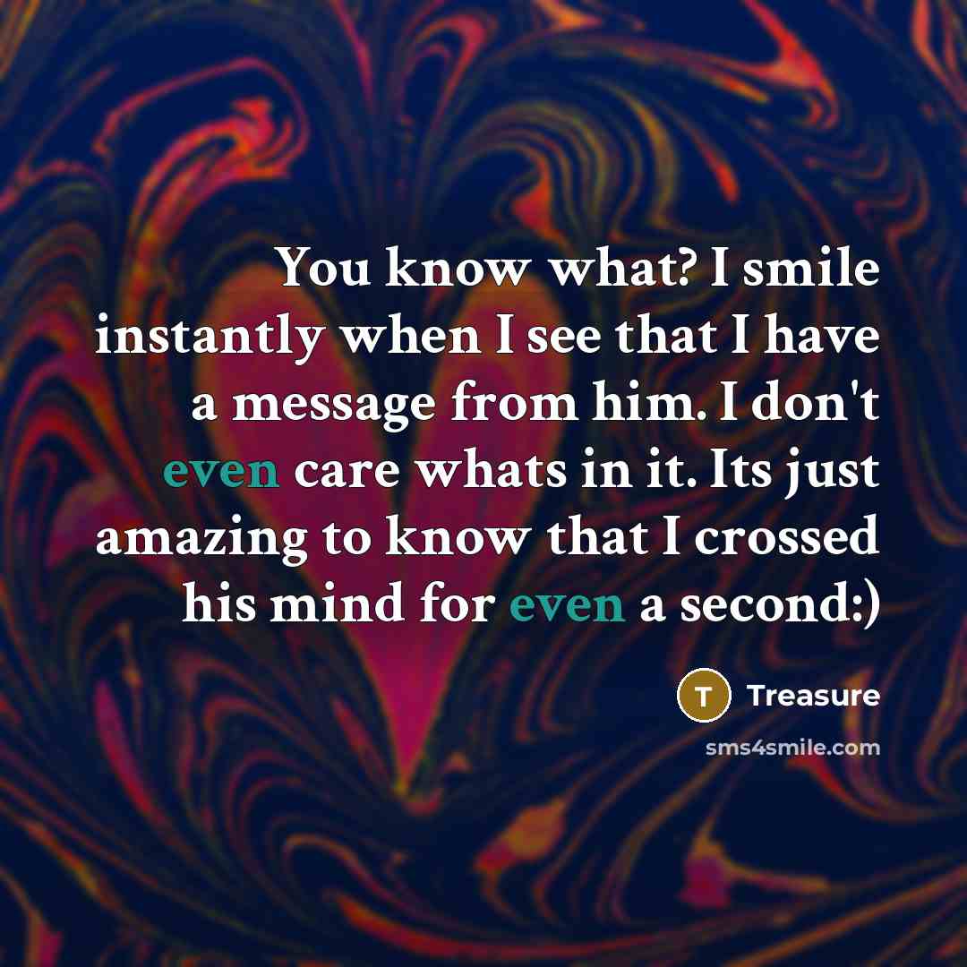 “You know what? I smile instantly when I see that…” quote by Treasure