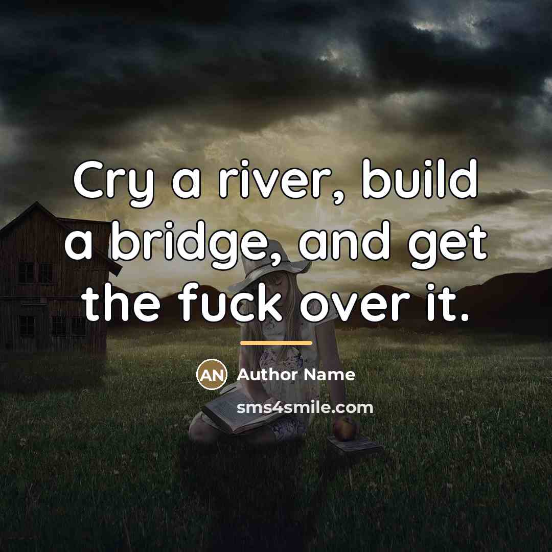 “Cry a river, build a bridge, and get the fuck…” quote by Author Name