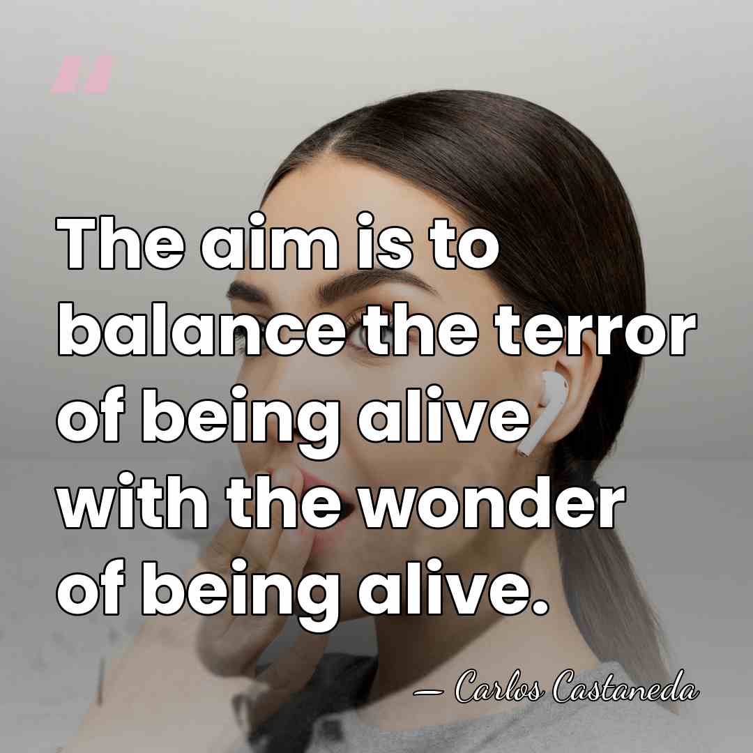 The aim is to balance the terror of being alive with the&hellip; - Carlos Castaneda