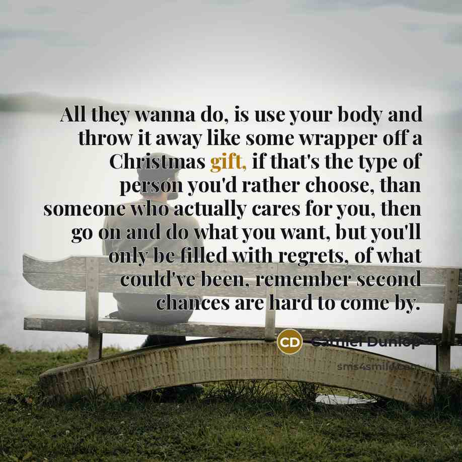 “All they wanna do, is use your body and throw…” quote by Carniel Dunlop