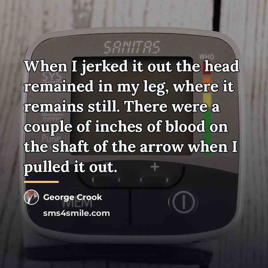 “When I jerked it out the head remained in my…” quote by George Crook