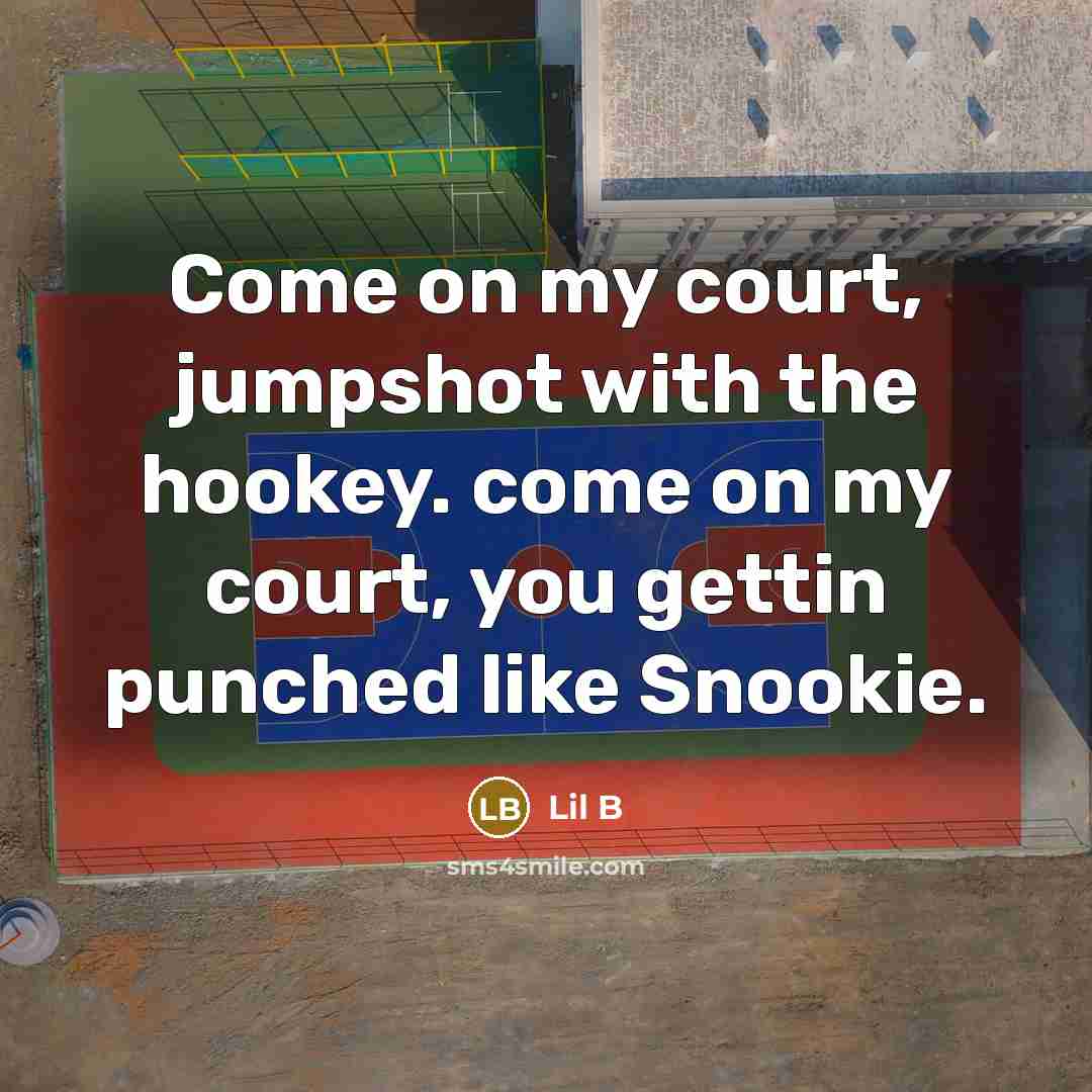 “Come on my court, jumpshot with the hookey. come on…” quote by Lil B