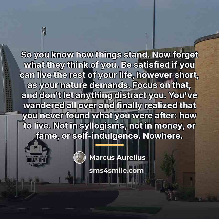 “So you know how things stand. Now forget what they…” quote by Marcus Aurelius