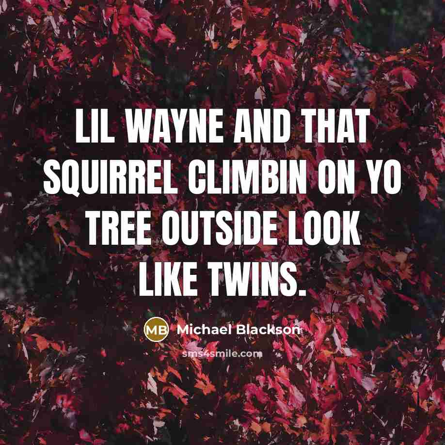 “Lil wayne and that squirrel climbin on yo tree outside…” quote by Michael Blackson