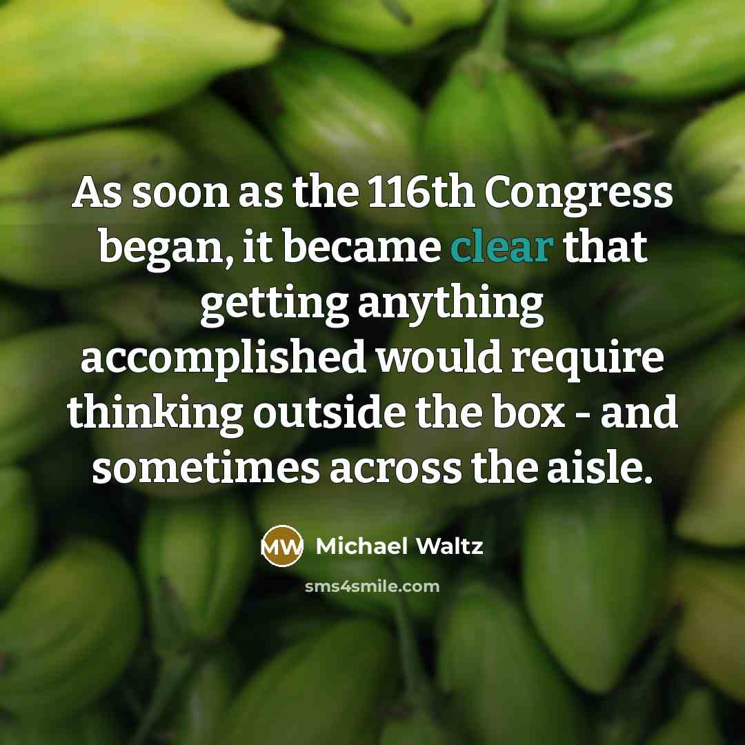 “As soon as the 116th Congress began, it became clear…” quote by Michael Waltz