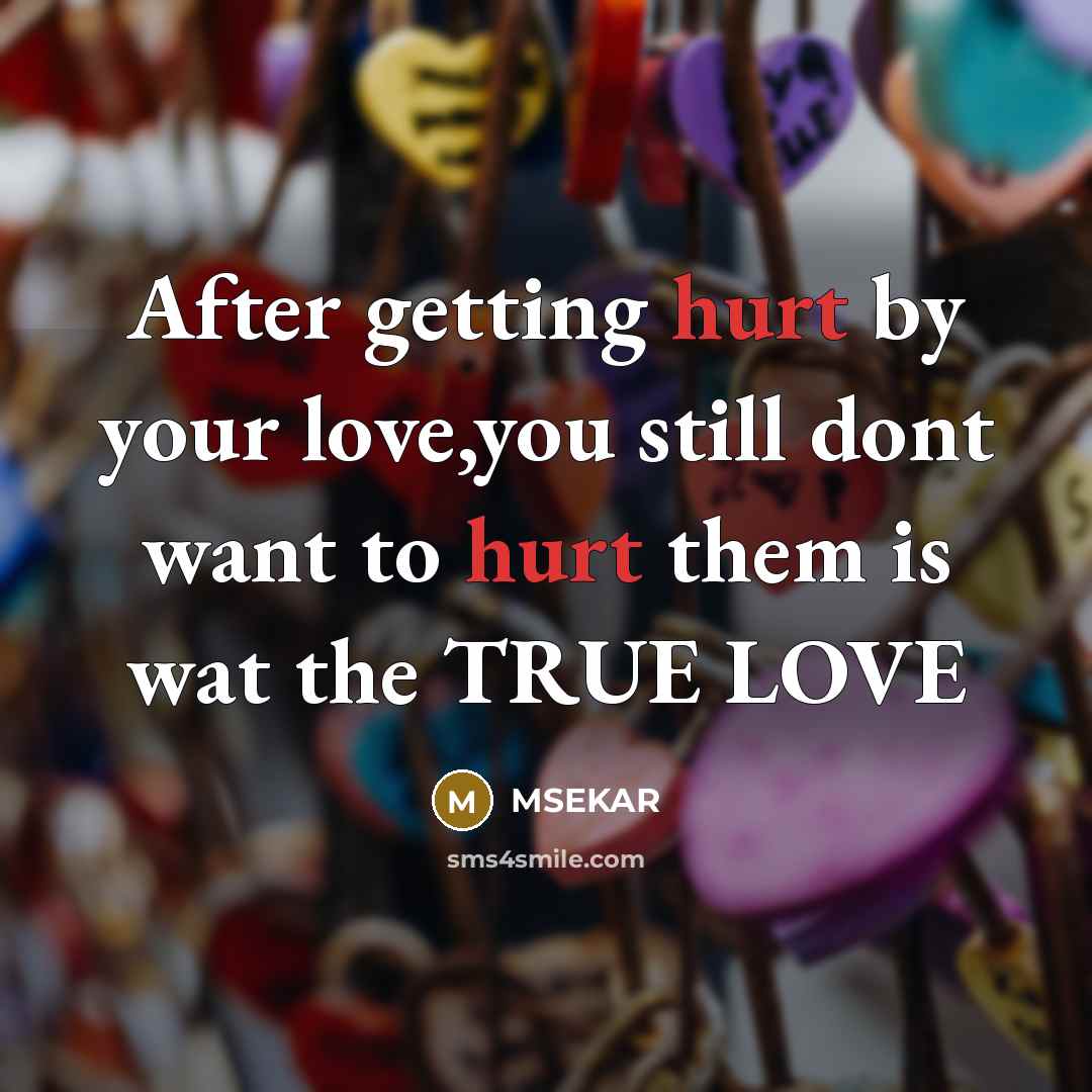 “After getting hurt by your love,you still dont want to…” quote by MSEKAR