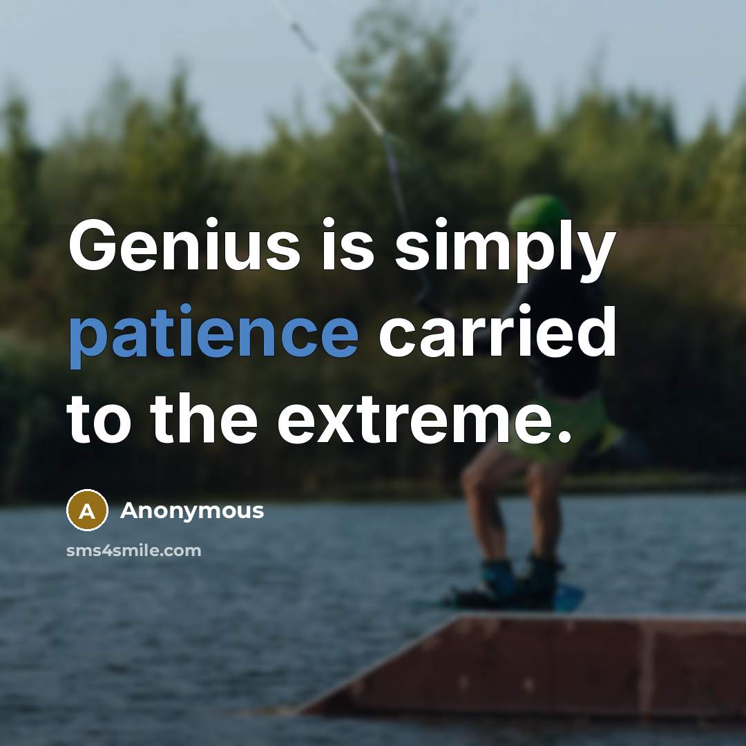 “Genius is simply patience carried to the extreme.…” quote by Anonymous