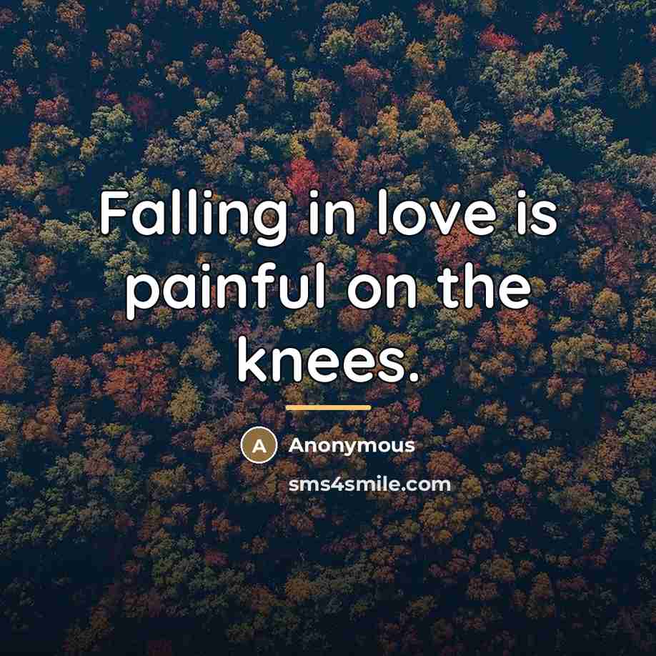 “Falling in love is painful on the knees.…” quote by Anonymous