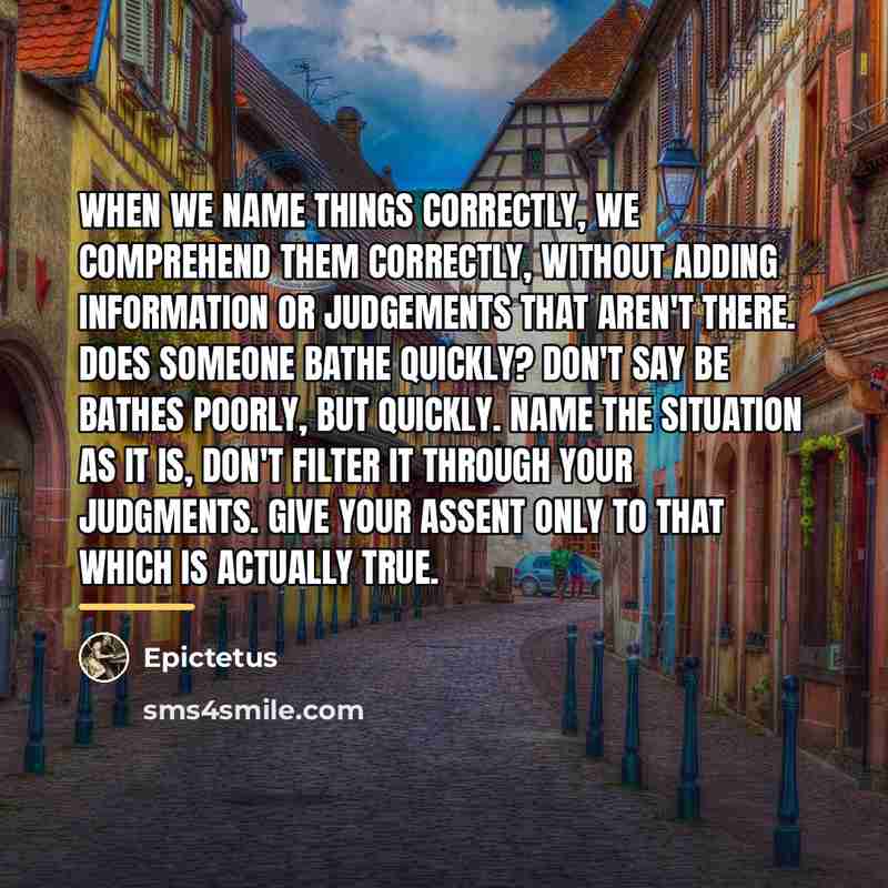“When we name things correctly, we comprehend them correctly, without…” quote by Epictetus