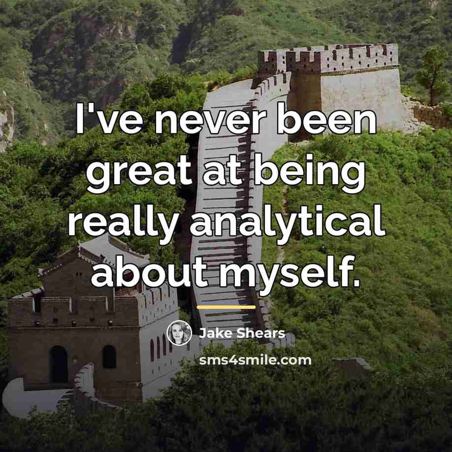 “I've never been great at being really analytical about myself.…” quote by Jake Shears