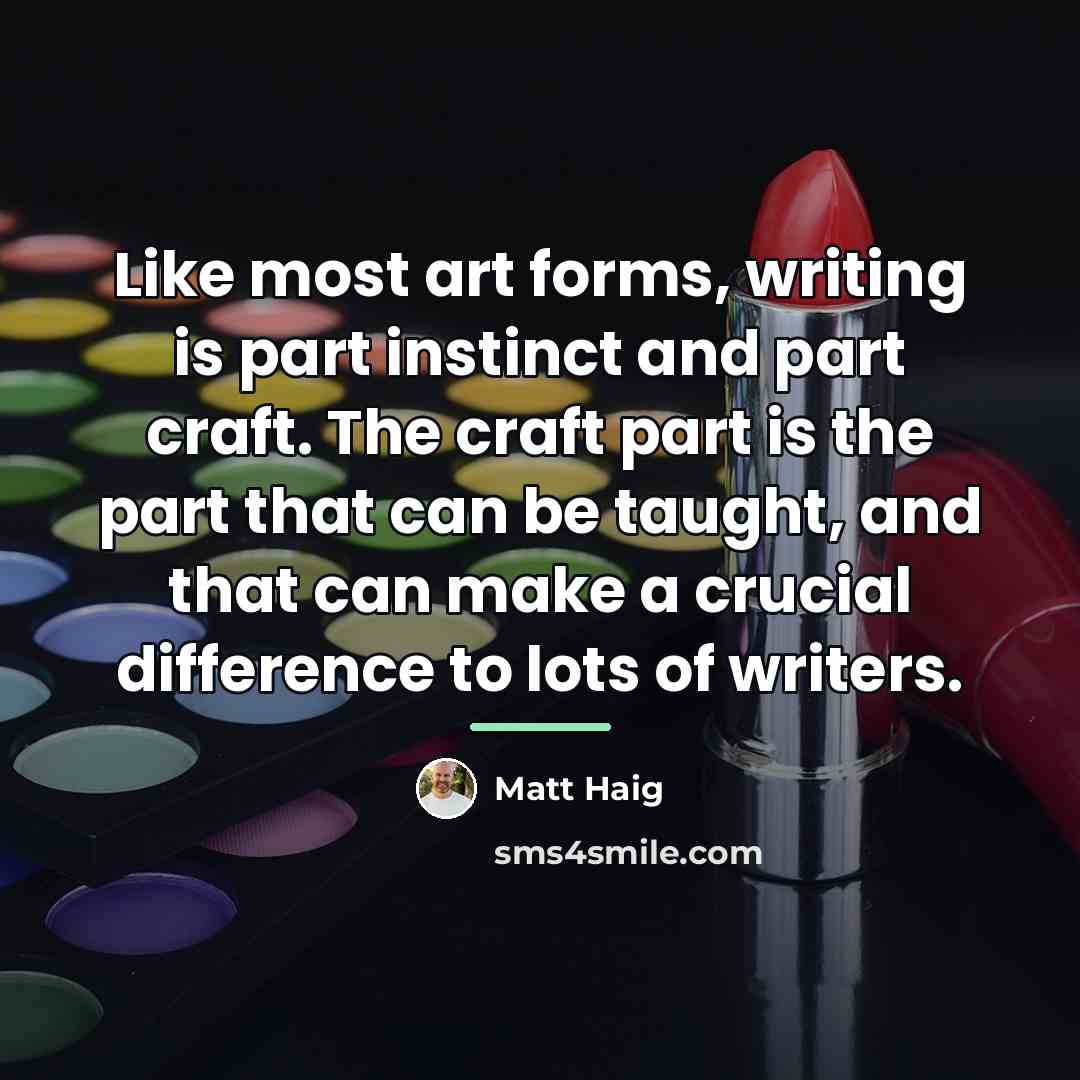 “Like most art forms, writing is part instinct and part…” quote by Matt Haig