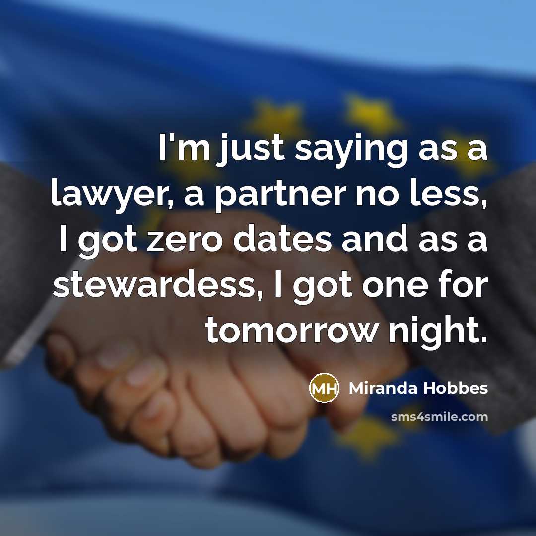 “I'm just saying as a lawyer, a partner no less,…” quote by Miranda Hobbes