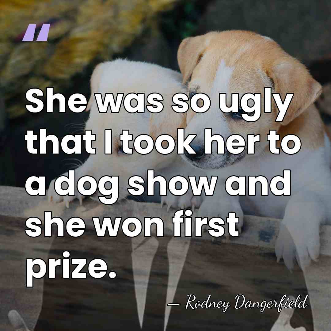 She was so ugly that I took her to a dog show&hellip; - Rodney Dangerfield