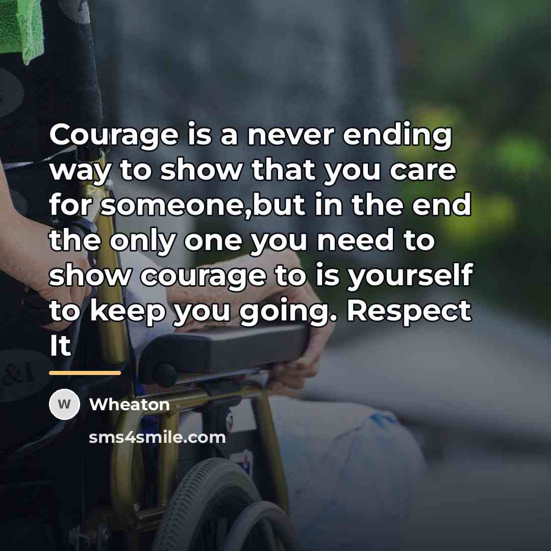 “Courage is a never ending way to show that you…” quote by Wheaton