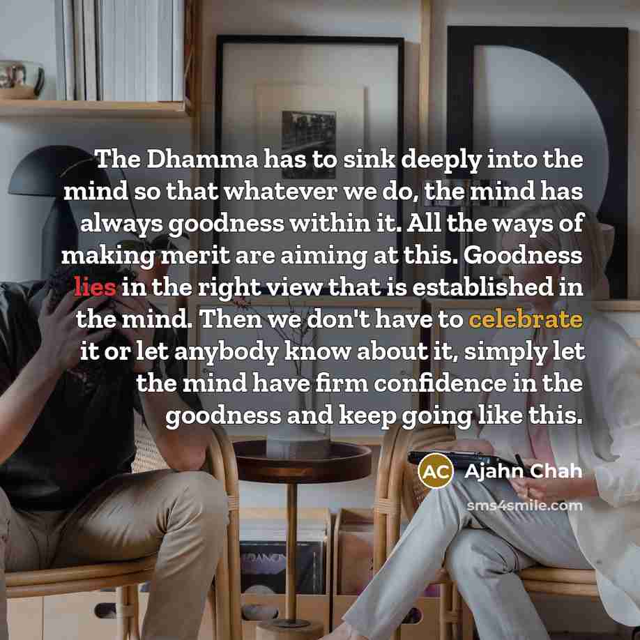 “The Dhamma has to sink deeply into the mind so…” quote by Ajahn Chah