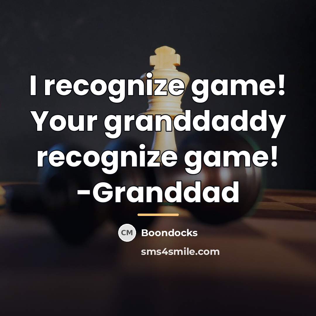 “I recognize game! Your granddaddy recognize game! -Granddad…” quote by Boondocks