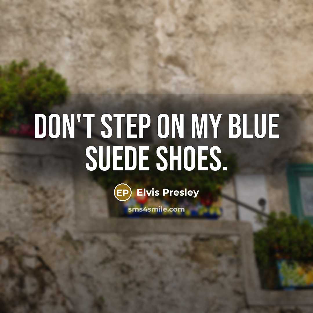 “Don't step on my blue suede shoes.…” quote by Elvis Presley