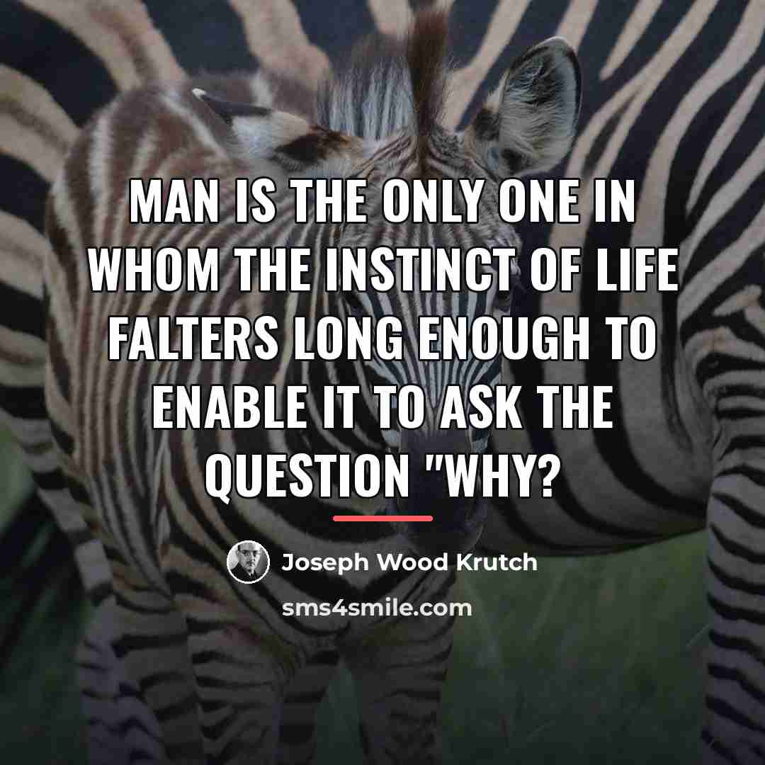 “Man is the only one in whom the instinct of…” quote by Joseph Wood Krutch