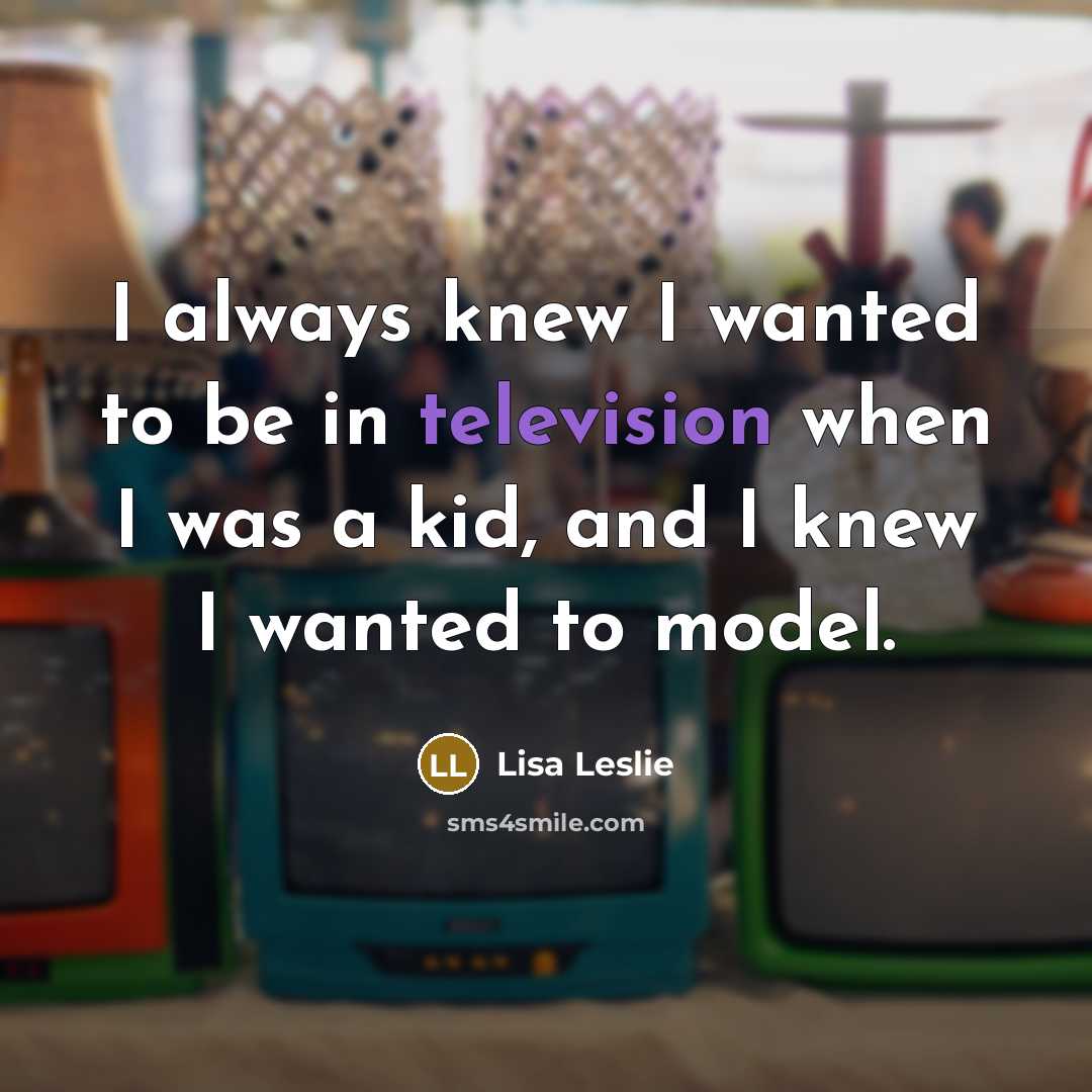 “I always knew I wanted to be in television when…” quote by Lisa Leslie