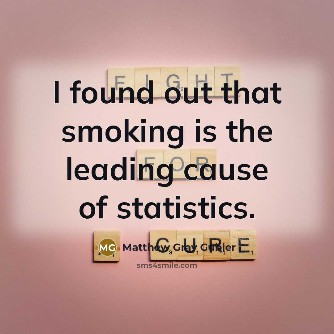 “I found out that smoking is the leading cause of…” quote by Matthew Gray Gubler