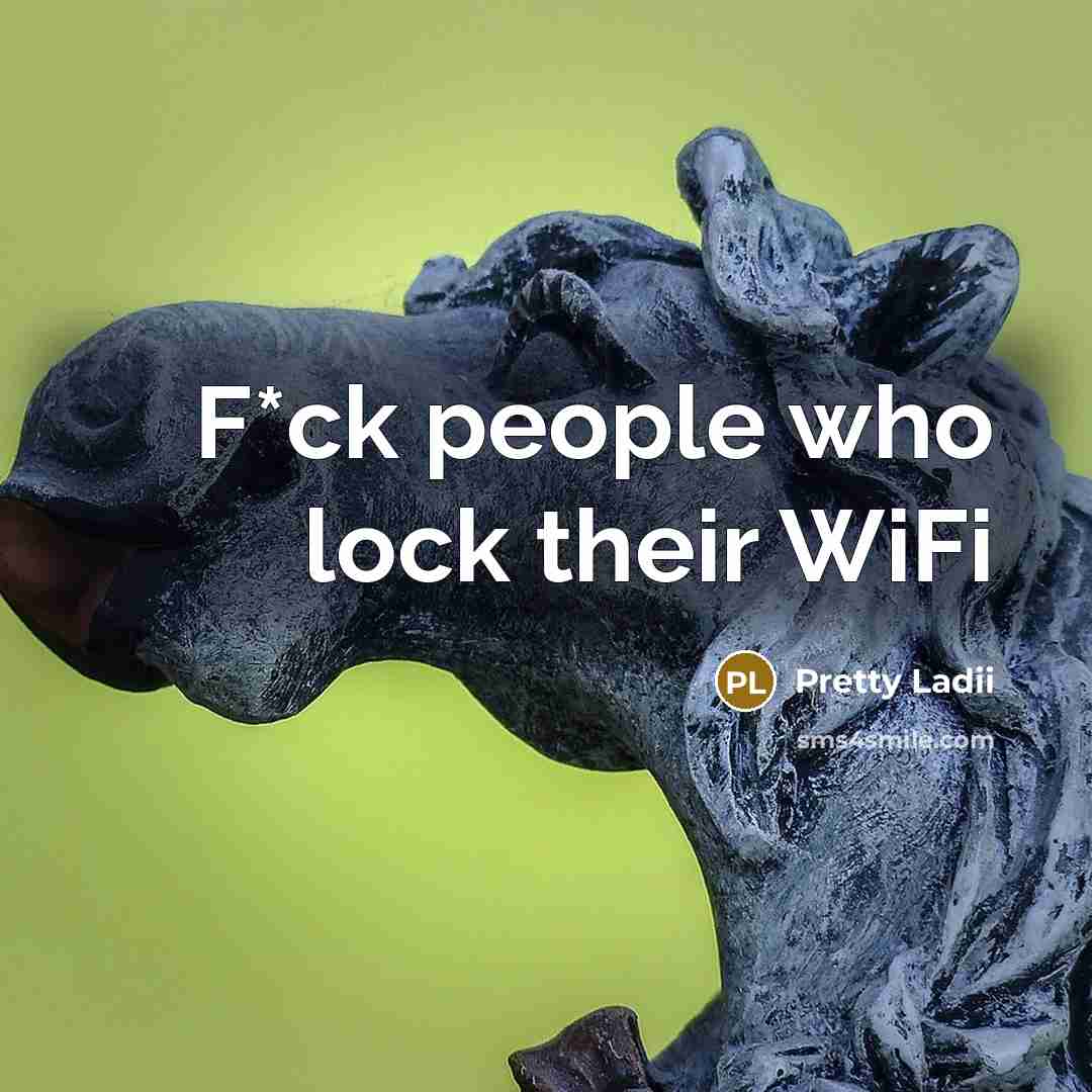 “F*ck people who lock their WiFi…” quote by Pretty Ladii