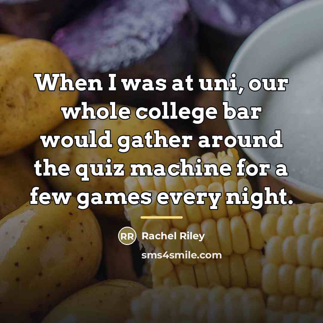 “When I was at uni, our whole college bar would…” quote by Rachel Riley