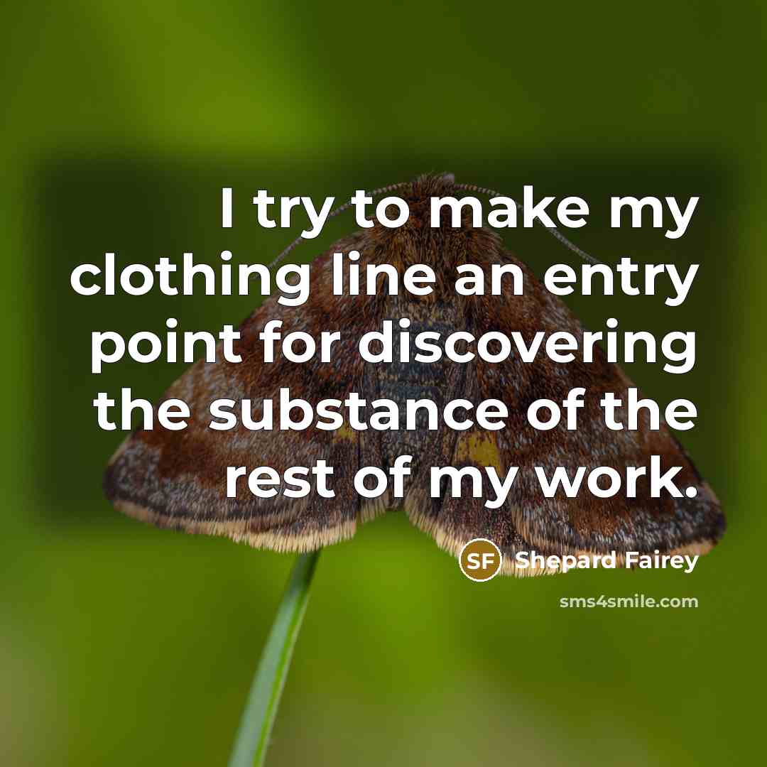 “I try to make my clothing line an entry point…” quote by Shepard Fairey