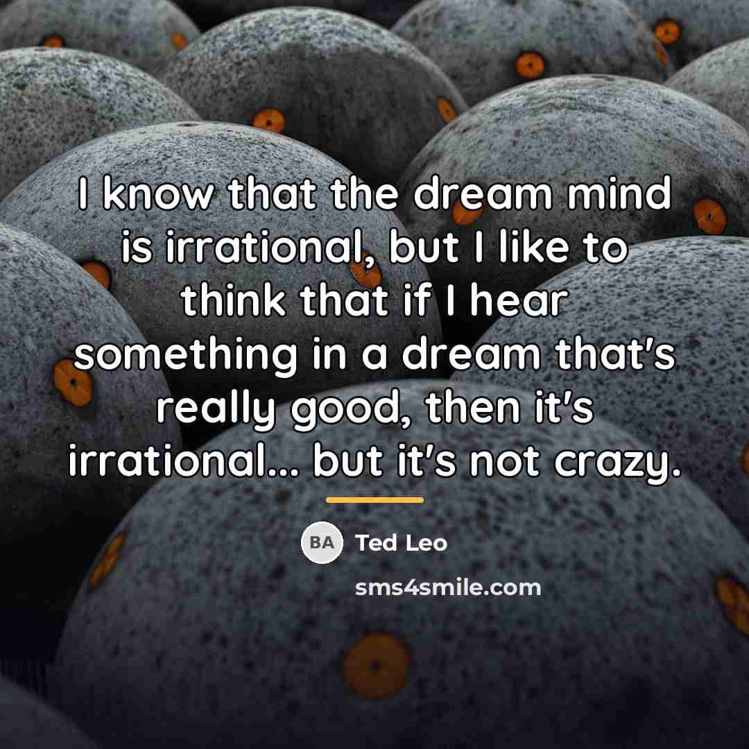 “I know that the dream mind is irrational, but I…” quote by Ted Leo