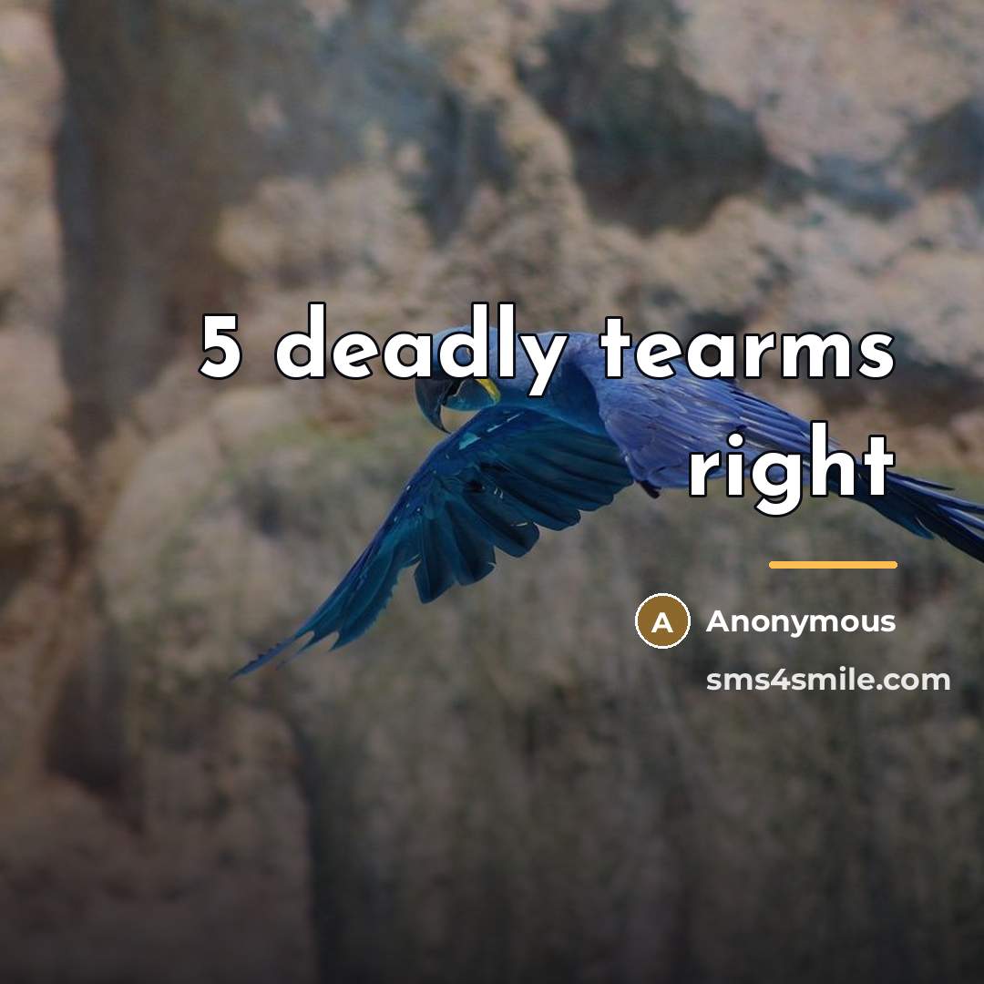 “5 deadly tearms right…” quote by Anonymous