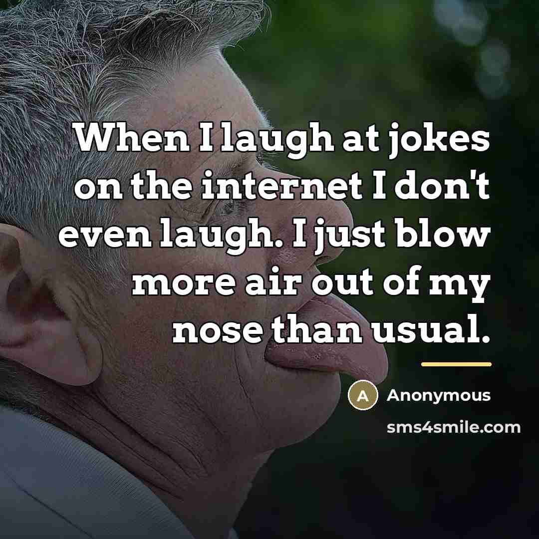 “When I laugh at jokes on the internet I don't…” quote by Anonymous