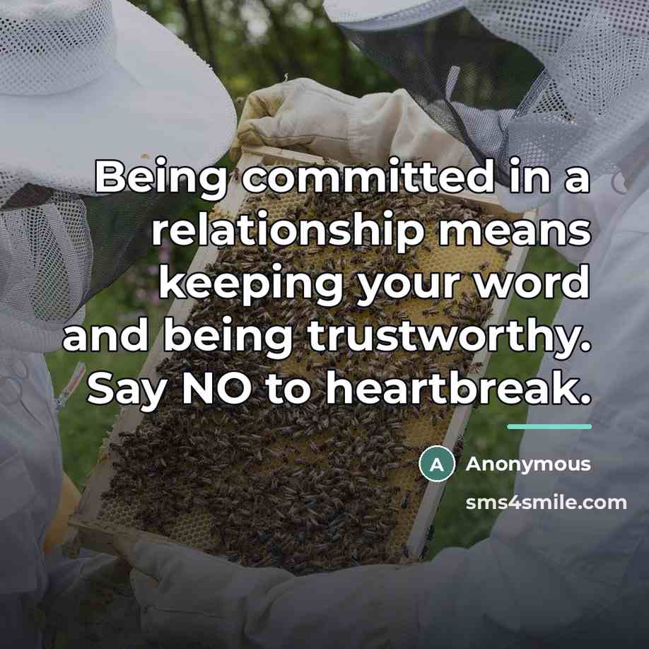 “Being committed in a relationship means keeping your word and…” quote by Anonymous
