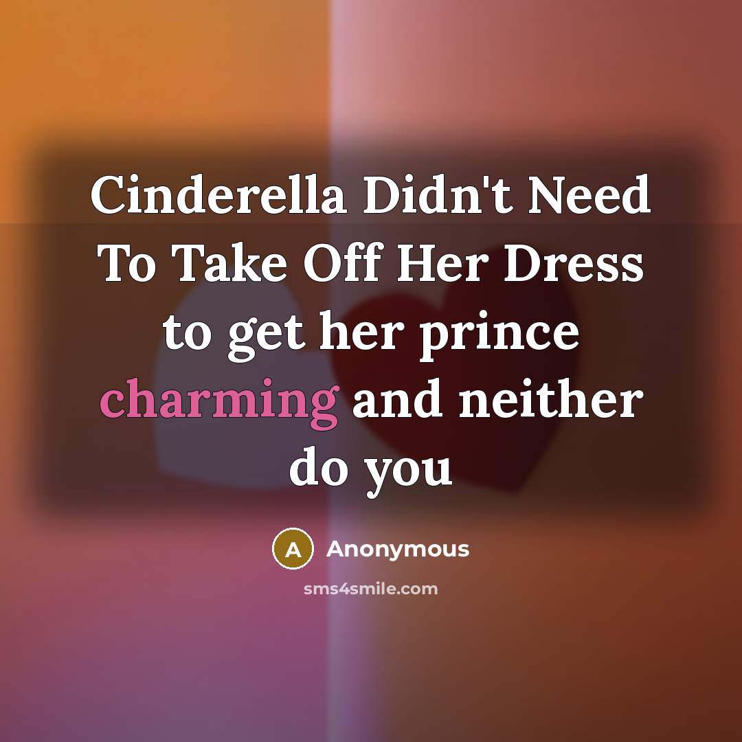 “Cinderella Didn't Need To Take Off Her Dress to get…” quote by Anonymous