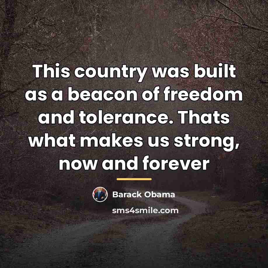 “This country was built as a beacon of freedom and…” quote by Barack Obama