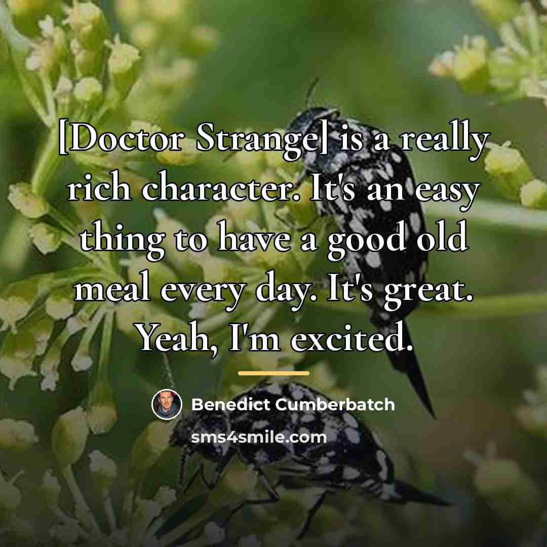 “[Doctor Strange] is a really rich character. It's an easy…” quote by Benedict Cumberbatch