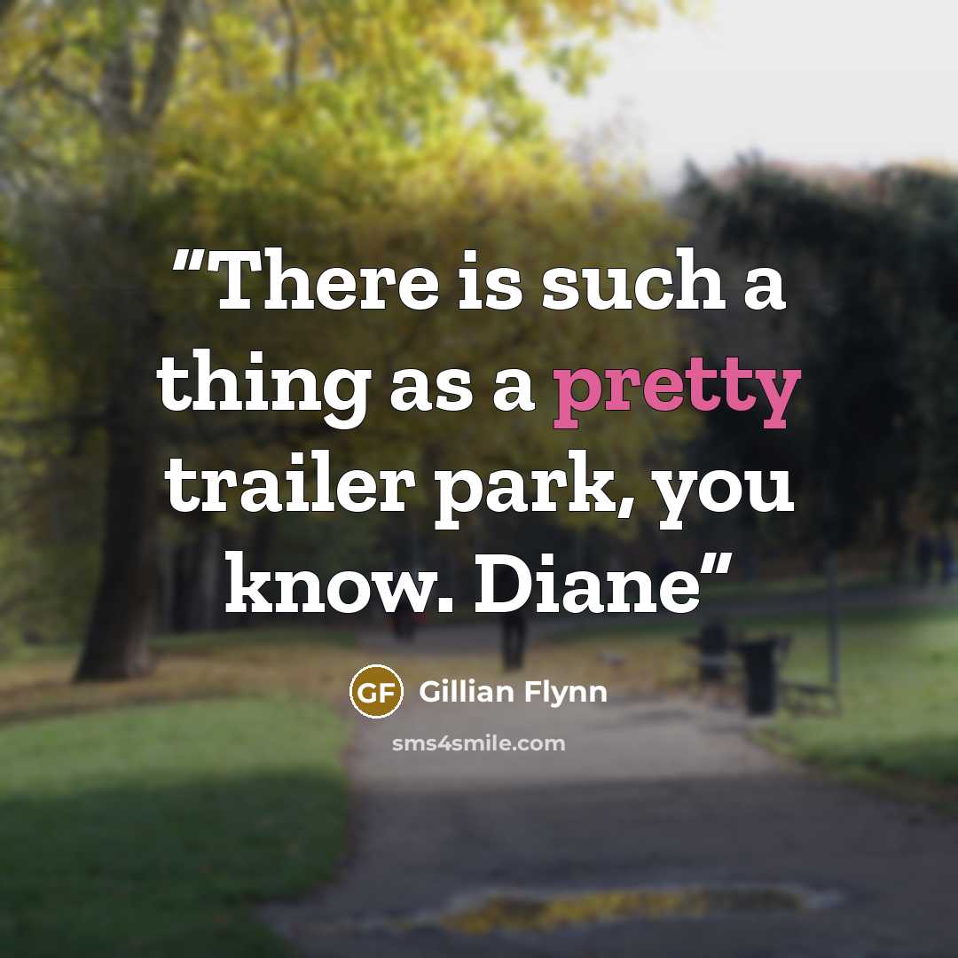 “There is such a thing as a pretty trailer park, you know. Diane” quote by Gillian Flynn