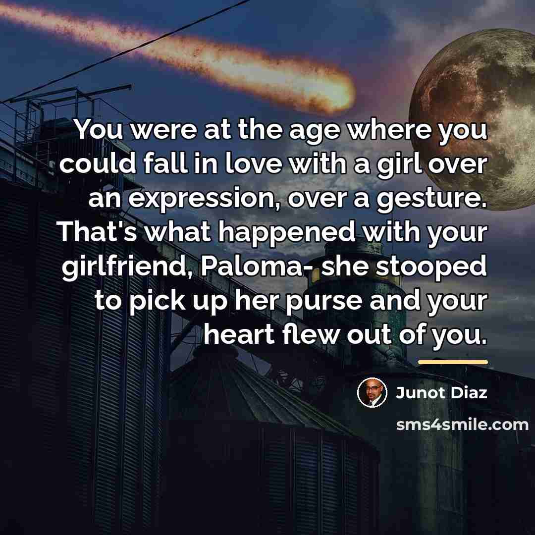 “You were at the age where you could fall in…” quote by Junot Diaz