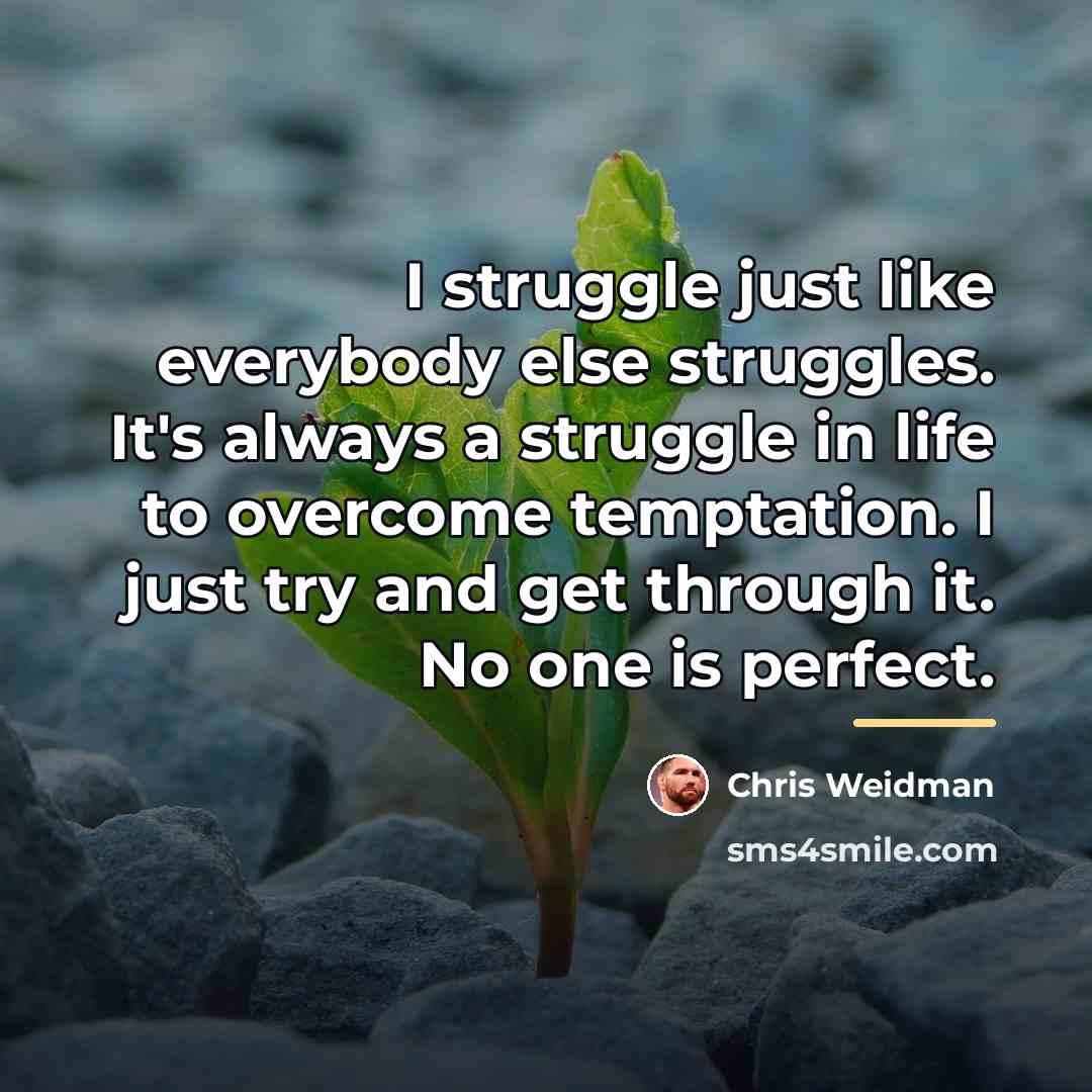 “I struggle just like everybody else struggles. It's always a…” quote by Chris Weidman