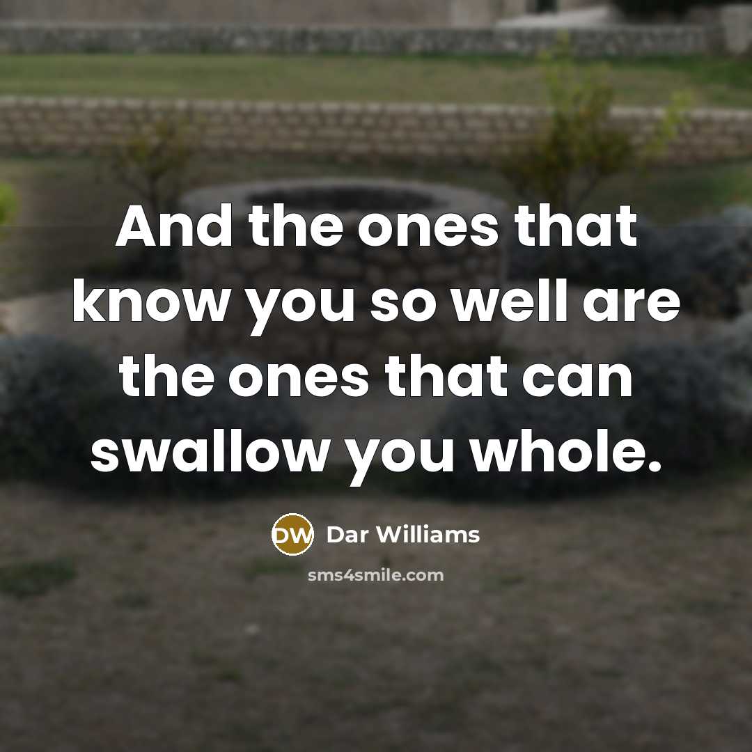 “And the ones that know you so well are the…” quote by Dar Williams