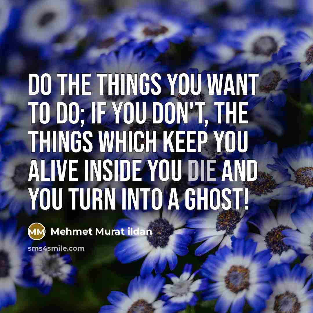 “Do the things you want to do; if you don't,…” quote by Mehmet Murat Ildan