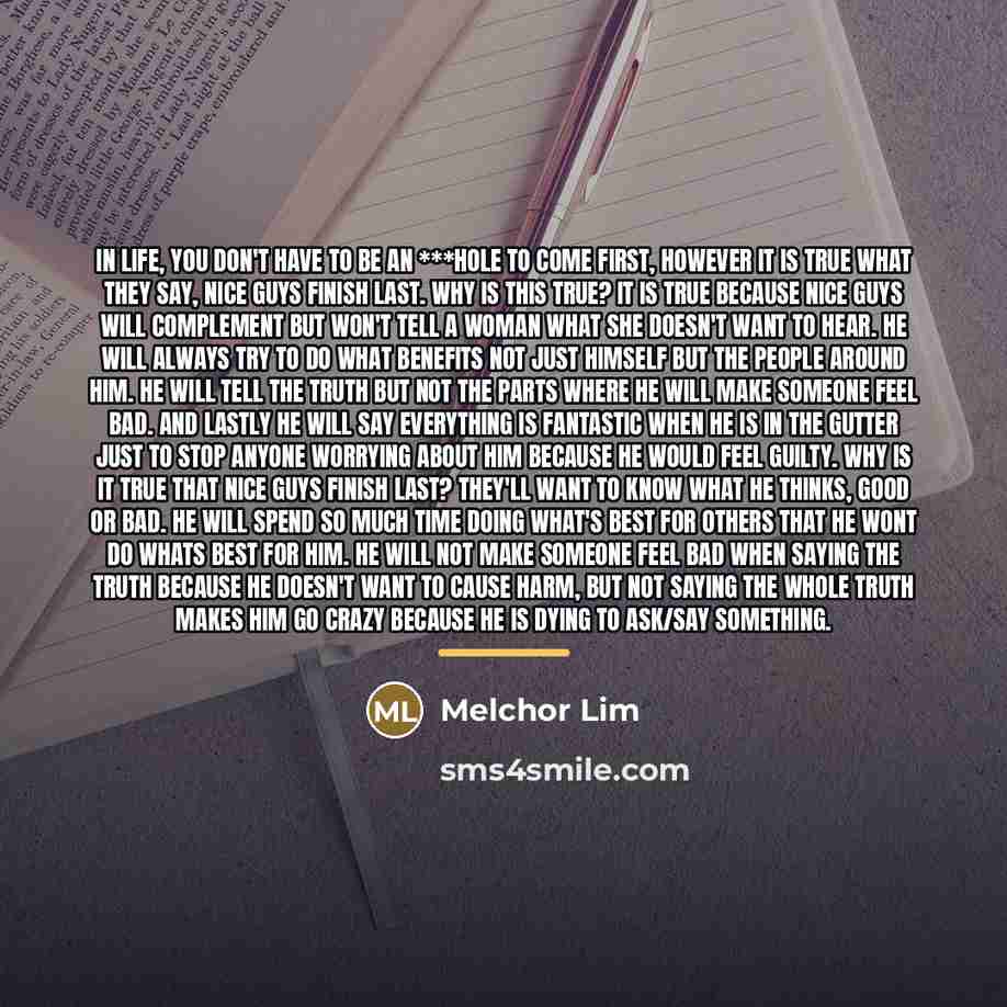 “In life, you don't have to be an ***hole to…” quote by Melchor Lim