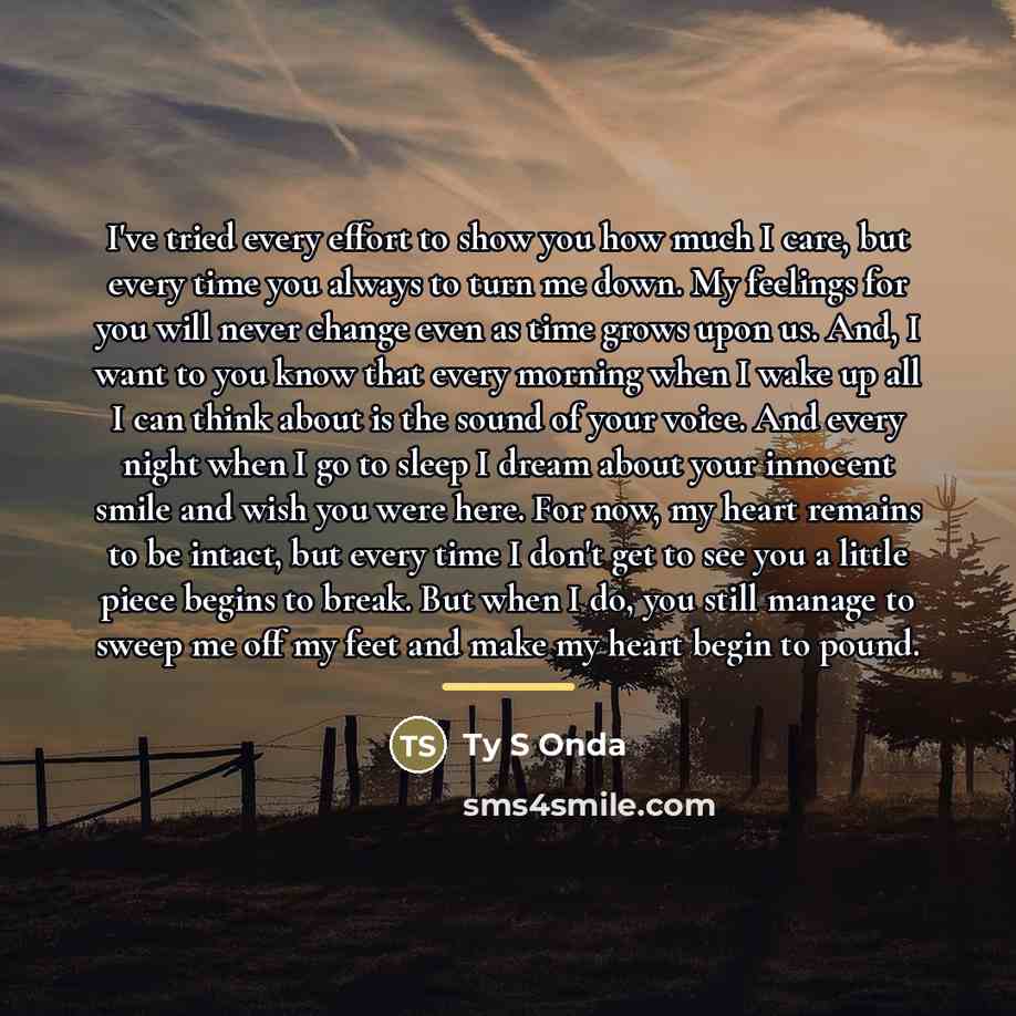 “I've tried every effort to show you how much I…” quote by Ty S Onda